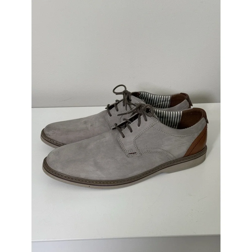 Clarks Mens Radcliff Low Gray Leather Casual Shoes Suede Sz‎ 12 Event Office